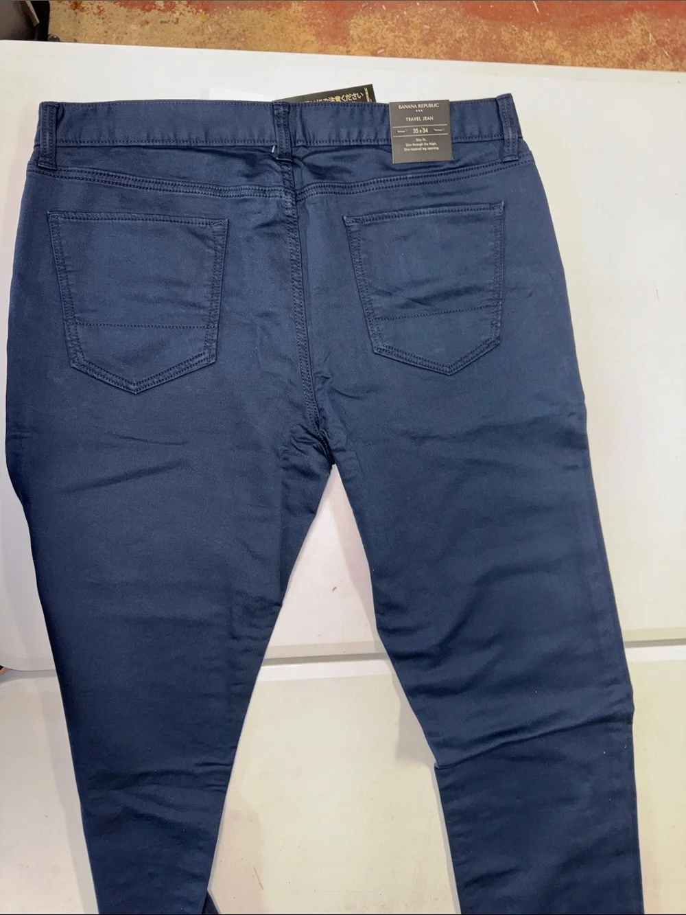 Banana Republic Men's Slim Travel Jeans in Navy Blue